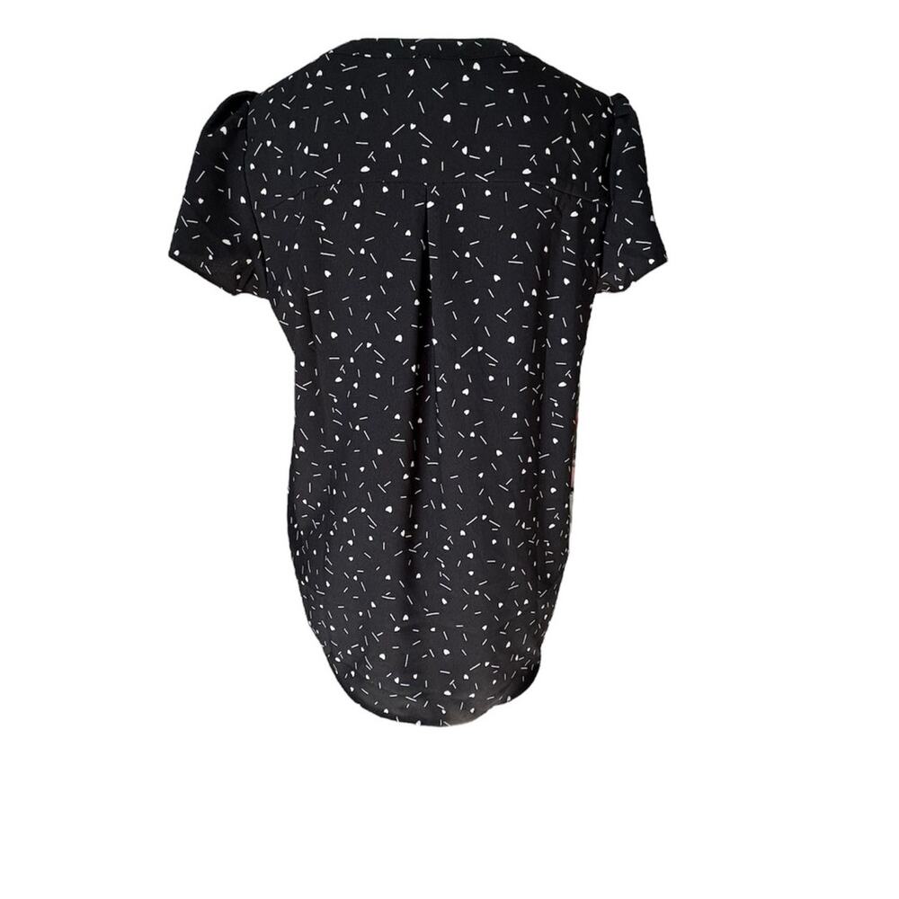 Hilary Radley Black White Print Blouse Small - Picture 3 of 4